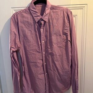 Casual Men's Mauve Button-Down Shirt
